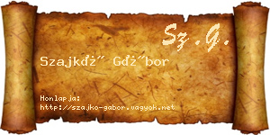 Szajkó Gábor névjegykártya